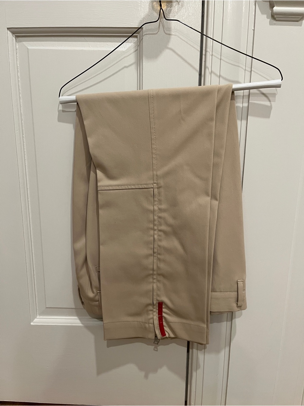 1250$ Prada Milano Red Line Khaki Techno Fabric Cargo Pant 50 Tailored